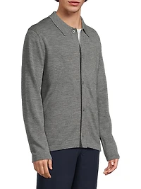Merino Wool Button-Front Shirt