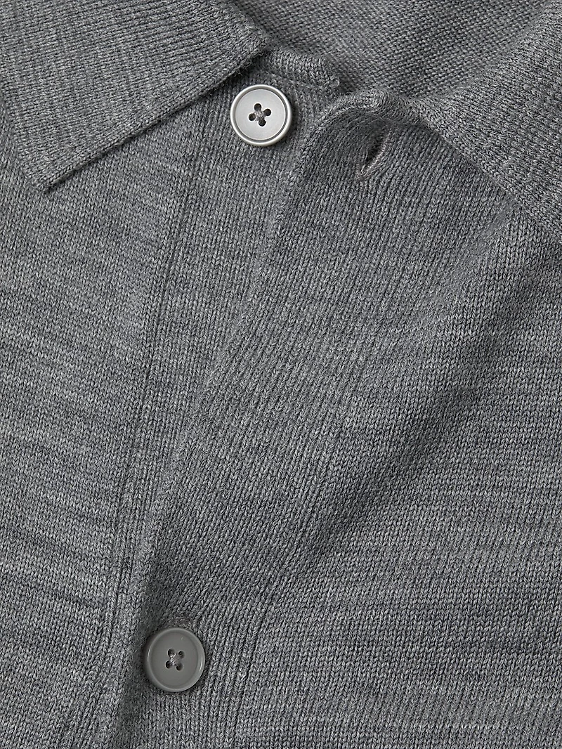 Merino Wool Button-Front Shirt