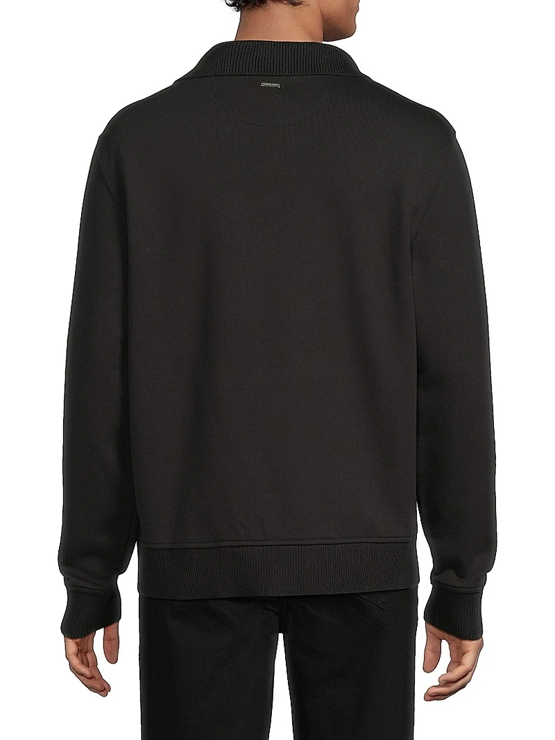 Cotton Terry Funnel-Neck Sweatshirt