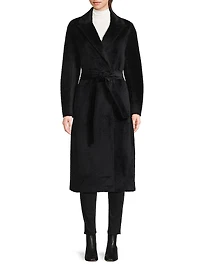 Pressed Alpaca-Blend Wrap Jacket