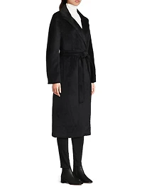 Pressed Alpaca-Blend Wrap Jacket