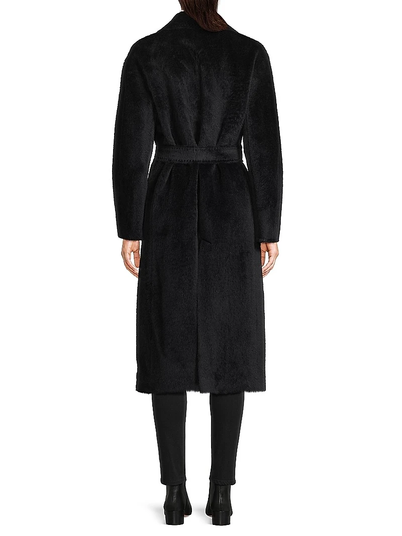 Pressed Alpaca-Blend Wrap Jacket