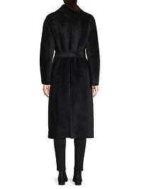 Pressed Alpaca-Blend Wrap Jacket