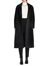 Pressed Alpaca-Blend Wrap Jacket