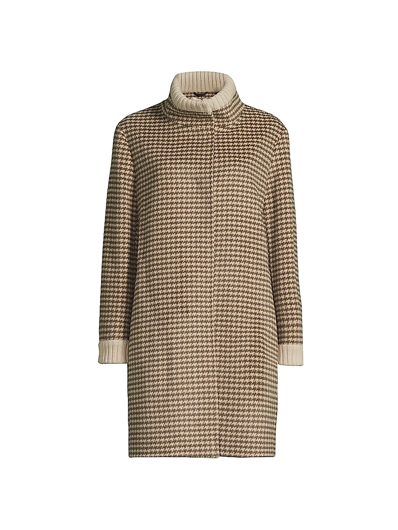 Wool Houndstooth Coat