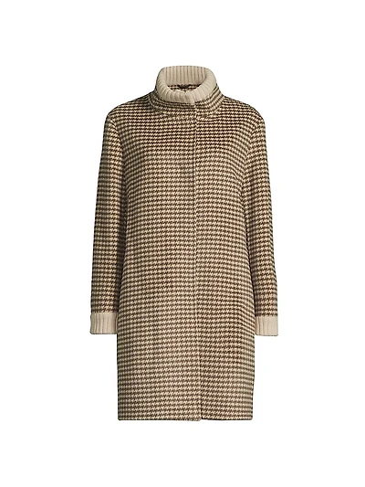 Wool Houndstooth Coat
