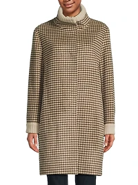 Wool Houndstooth Coat