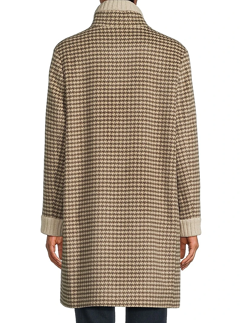 Wool Houndstooth Coat