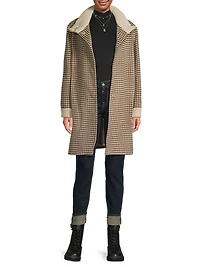 Wool Houndstooth Coat