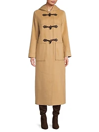 Toggle-Closure Wool Trench Coat