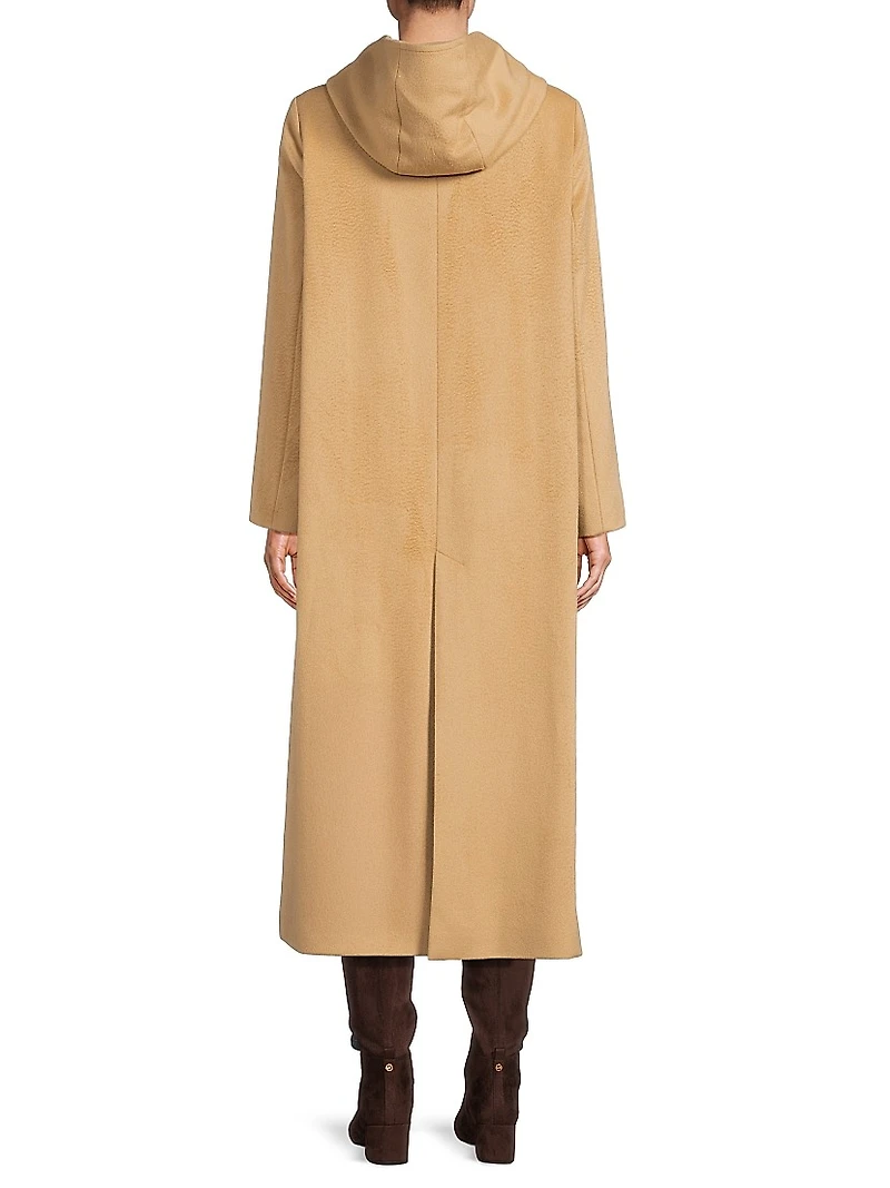 Toggle-Closure Wool Trench Coat