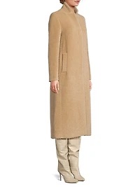 Stand Collar Wool-Alpaca Long Coat