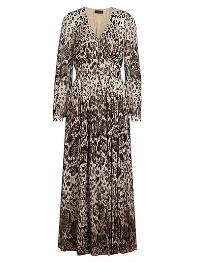 Alba Printed Silk-Blend Maxi Dress