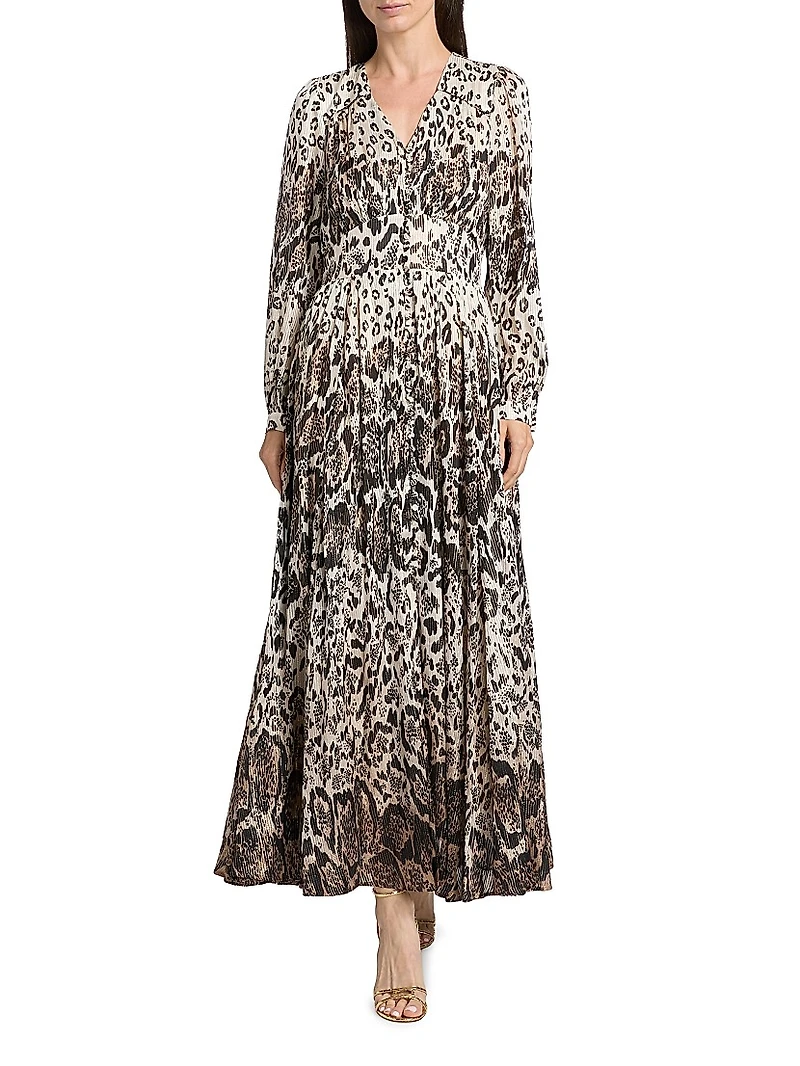 Alba Printed Silk-Blend Maxi Dress
