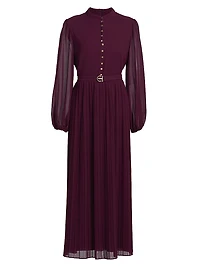 Adira Long-Sleeve Belted Midi-Dress
