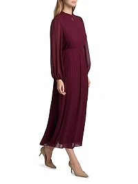 Adira Long-Sleeve Belted Midi-Dress