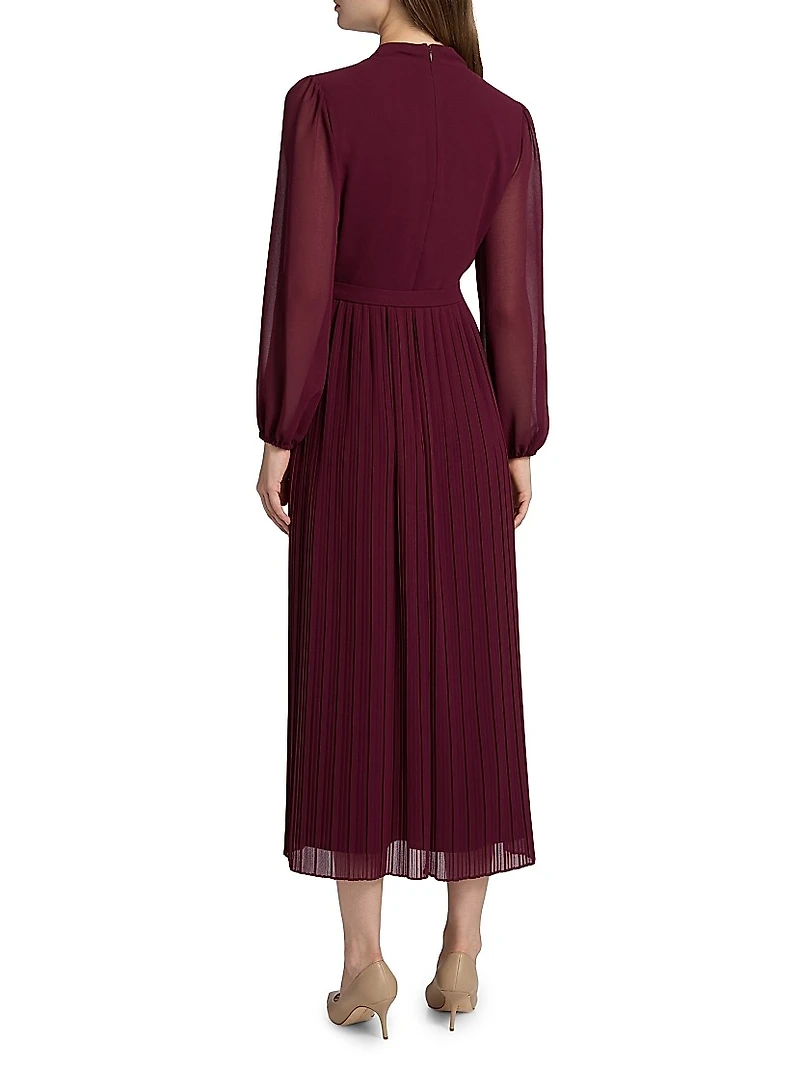 Adira Long-Sleeve Belted Midi-Dress