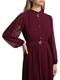 Adira Long-Sleeve Belted Midi-Dress