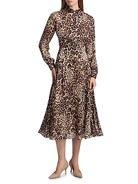 Nomi Leopard-Printed Silk-Blend Midi-Dress