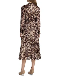 Nomi Leopard-Printed Silk-Blend Midi-Dress