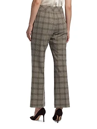 Elodie Plaid Straight-Leg Pants