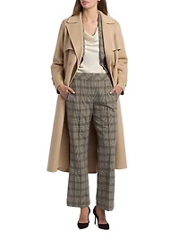 Elodie Plaid Straight-Leg Pants