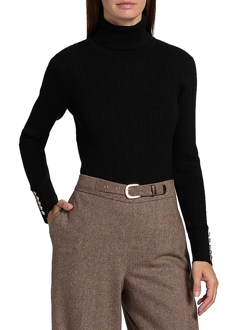 The Sif Rib-Knit Turtleneck Sweater