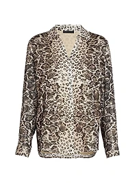 Madeline Printed Silk-Blend Blouse