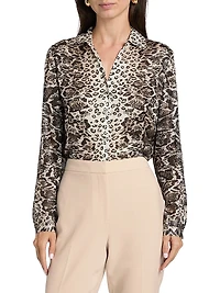 Madeline Printed Silk-Blend Blouse