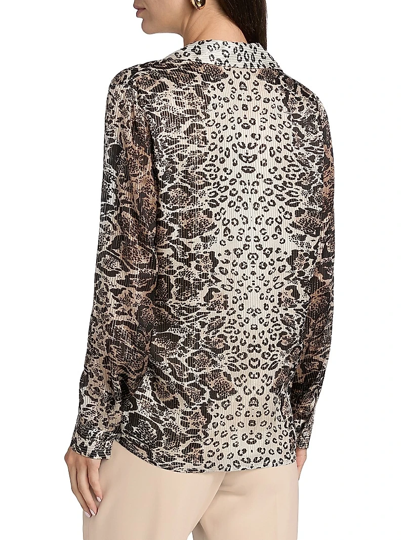 Madeline Printed Silk-Blend Blouse