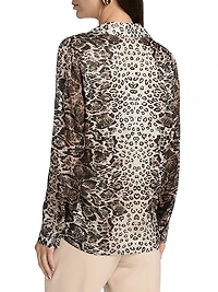 Madeline Printed Silk-Blend Blouse