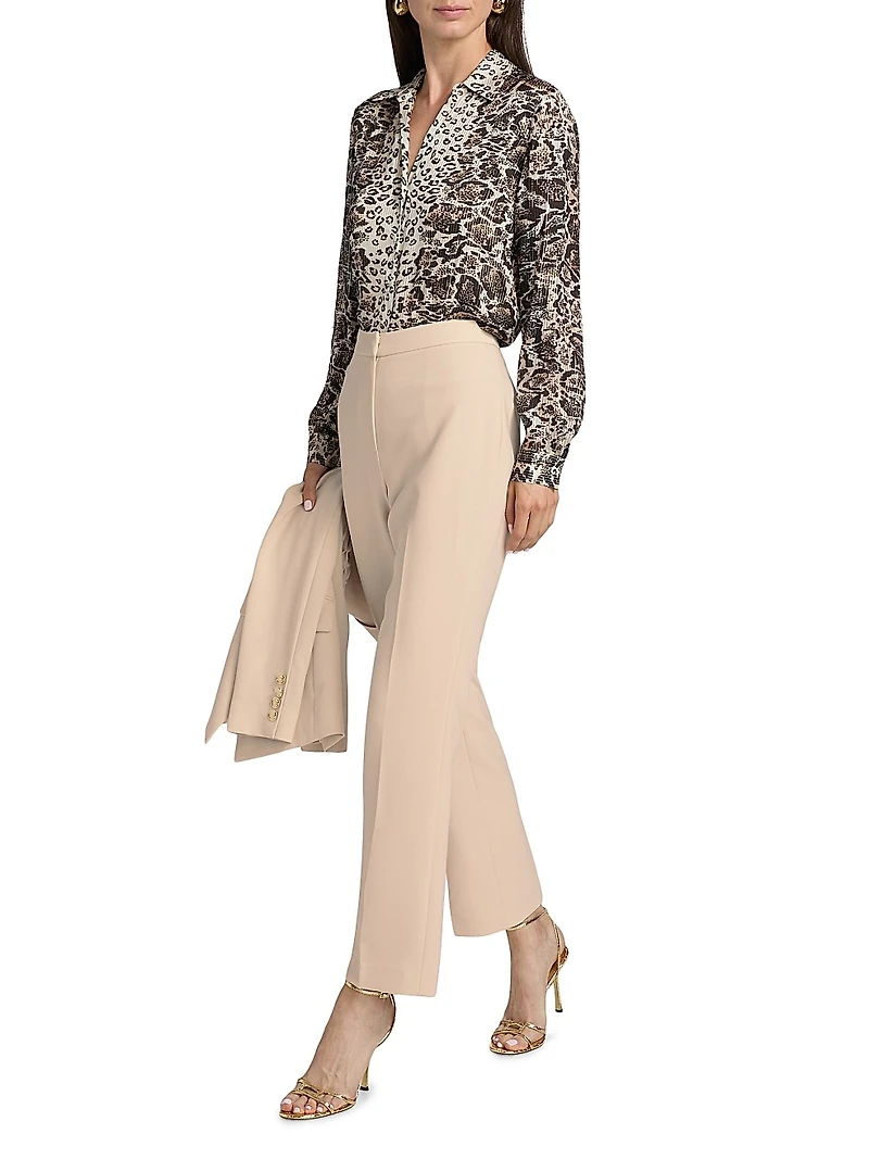 Madeline Printed Silk-Blend Blouse