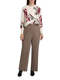 Brianne Belted Wool-Blend Trousers