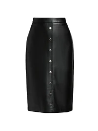 Emberly Faux-Leather Midi-Skirt