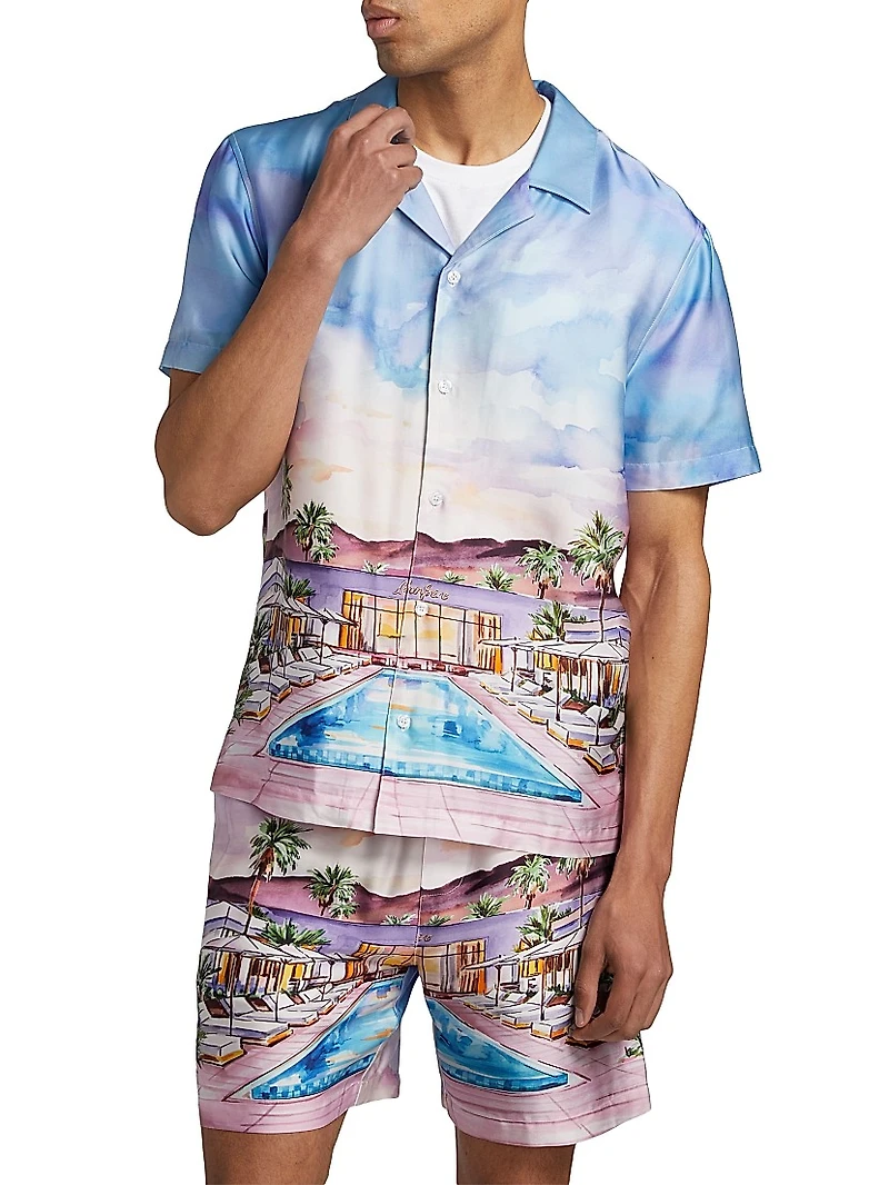 Bond Slim-Fit Graphic Camp Shirt