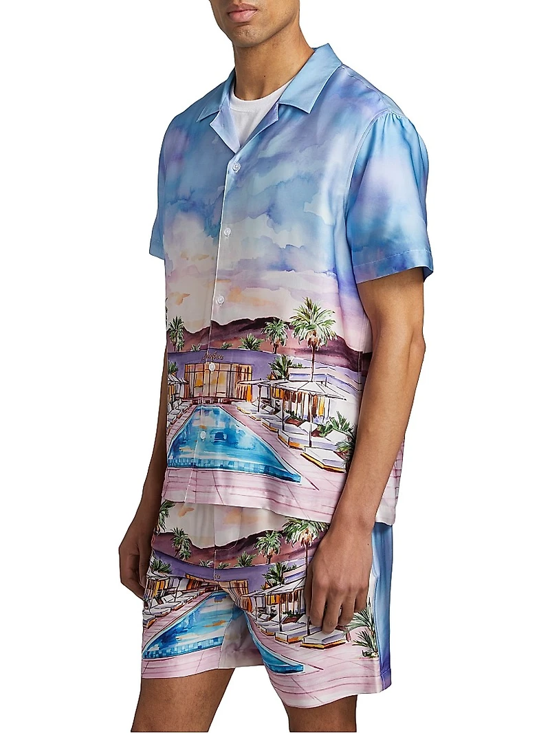 Bond Slim-Fit Graphic Camp Shirt