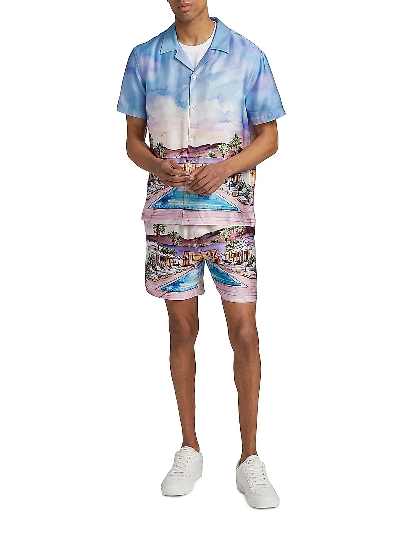 Bond Slim-Fit Graphic Camp Shirt