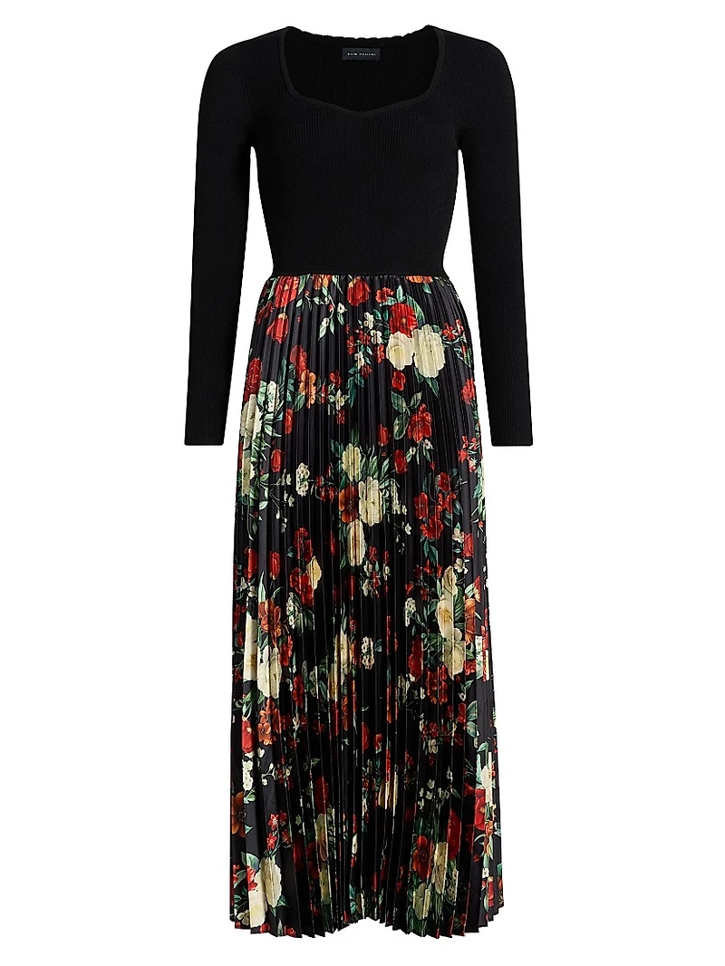 Mave Mixed-Media Midi-Dress