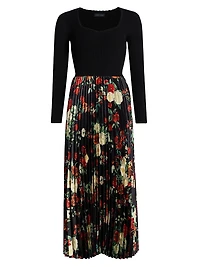Mave Mixed-Media Midi-Dress