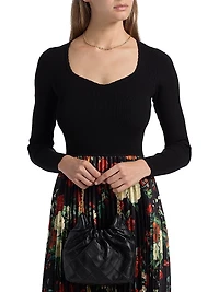 Mave Mixed-Media Midi-Dress