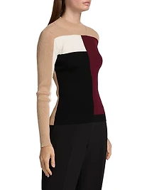 Odelia Colorblocked Ribbed Top