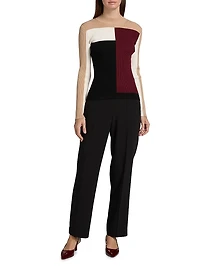 Odelia Colorblocked Ribbed Top