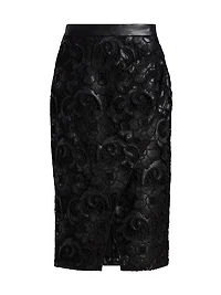 Vivienne Wrap-Front Lace Midi-Skirt