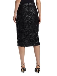 Vivienne Wrap-Front Lace Midi-Skirt