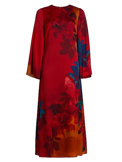 Payton Floral Silk Maxi Dress