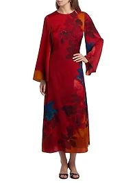Payton Floral Silk Maxi Dress