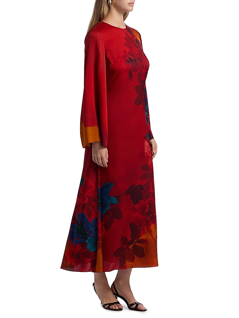 Payton Floral Silk Maxi Dress