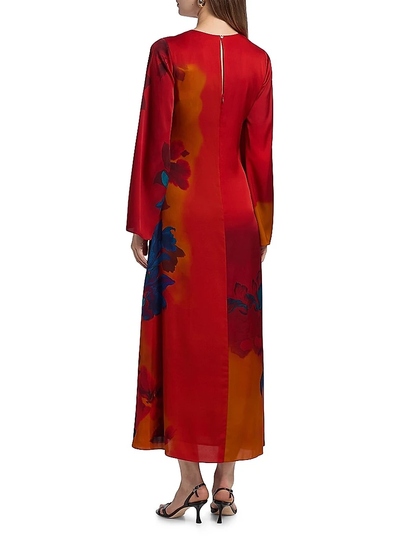 Payton Floral Silk Maxi Dress