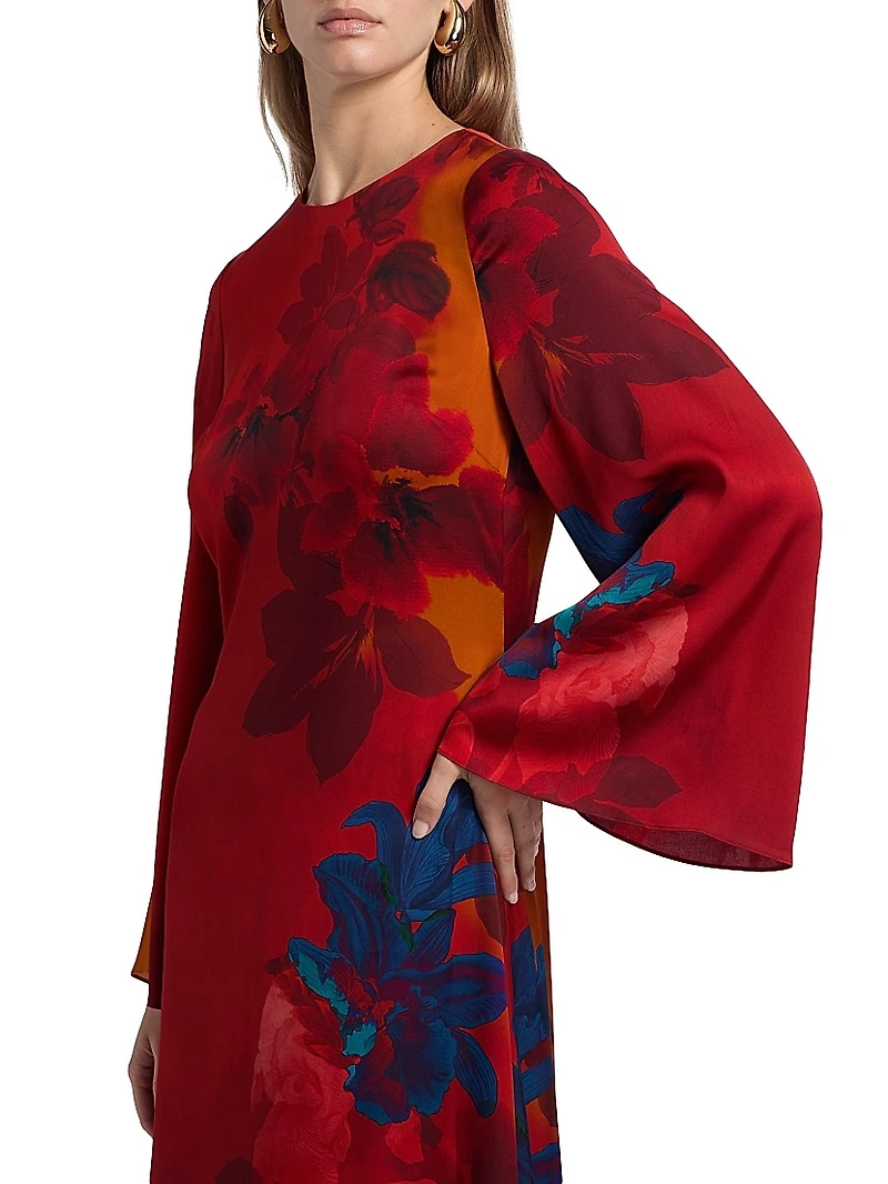Payton Floral Silk Maxi Dress