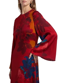 Payton Floral Silk Maxi Dress